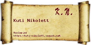 Kuti Nikolett névjegykártya
