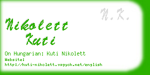 nikolett kuti business card